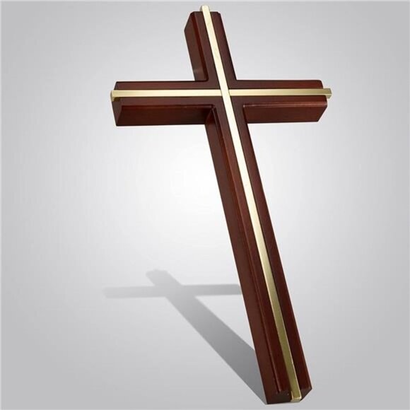 Wall Cross, Catholic Wooden Hanging Crosses for Wall Decor, 10 Inch